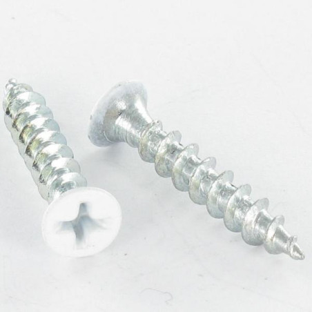 1 x PVC-schroeven gefreesde kop phillips 4.2X25 Wit verzinkt staal witte lak RAL9010 zuiver wit