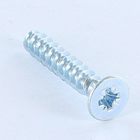 1 x PVC-schroeven gefreesde kop Pozi 5X30 Draadstang 30 graad Wit verzinkt staal