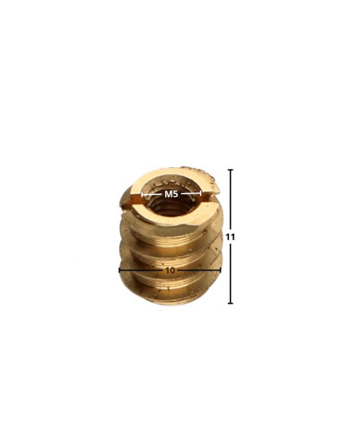 1 x Insert split Messing M5 10X11