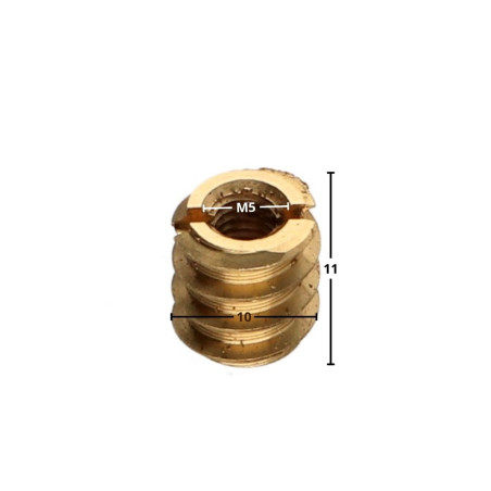 1 x Insert split Messing M5 10X11