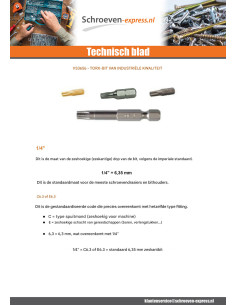 Bit Industriële kwaliteit 1/4" E6.3 TORX T30 lengte 50 2