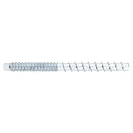 1 x Betonschroeven dubbel schroefdraad TORX T5 6X120 M8 Wit verzinkt staal