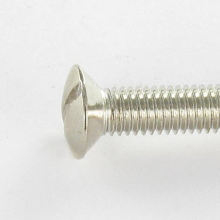 1 x Metalen schroeven gefreesde bolkop split M4X65 kopdiameter 7.9 uitwendige embossing Nikkelstaal