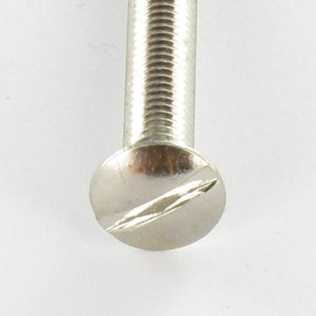 1 x Metalen schroeven gefreesde bolkop split M5X45 kopdiameter 8.9 uitwendige embossing Nikkelstaal