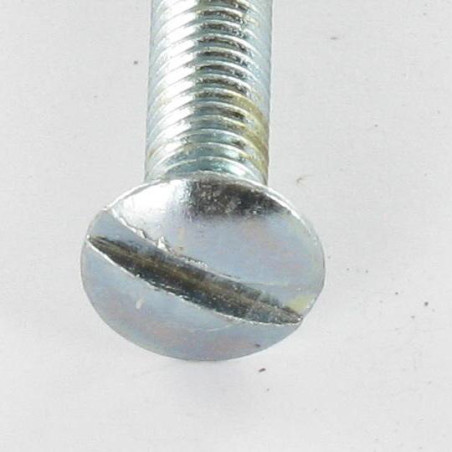 1 x Metalen schroeven gefreesde bolkop split M4X30 kopdiameter 7.5 BO Wit verzinkt staal