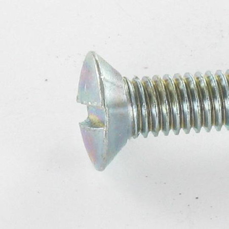 1 x Metalen schroeven gefreesde bolkop split M5X12 Wit verzinkt staal