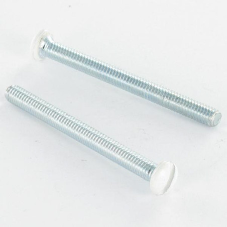 1 x Metalen schroeven gefreesde bolkop split M4X55 kopdiameter 7.5 uitwendige embossing Wit verzinkt staal RAL9016