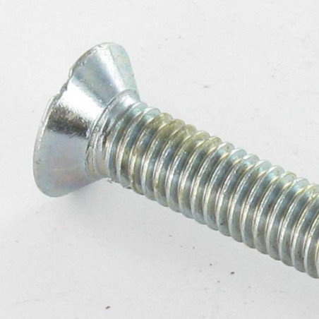 1 x Metalen schroeven gefreesde bolkop split M5X25 Wit verzinkt staal