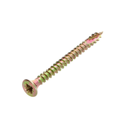 1 x TEKOR houtschroeven gefreesde kop Pozi PZ7 5X40 volledige draad anti-splijtpunt type 17 cut Bichromaat