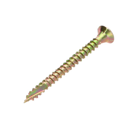 1 x TEKOR houtschroeven gefreesde kop Pozi PZ7 4X35 volledige draad anti-splijtpunt type 17 cut Bichromaat