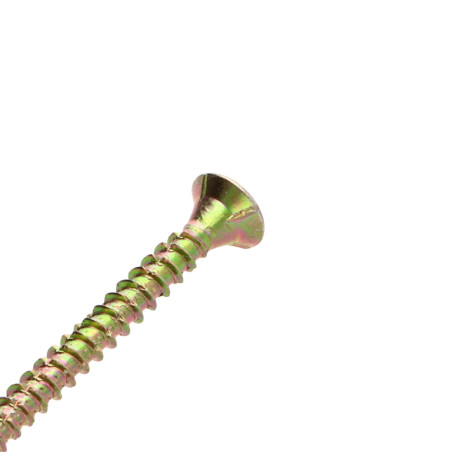 1 x TEKOR houtschroeven gefreesde kop Pozi PZ7 4X35 volledige draad anti-splijtpunt type 17 cut Bichromaat