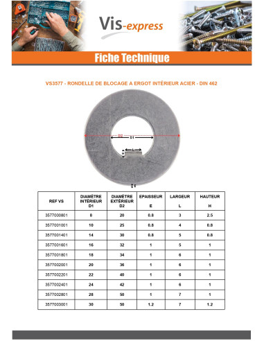 1 x Borgring met interne pen 100x145x1,5 Type F...