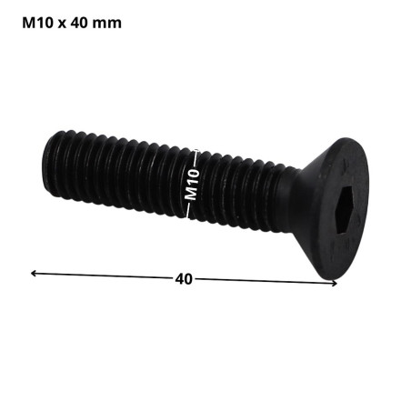1 x Metalen schroeven FHC verzonken kop met zeskant print sleutel van 6 M10X40 volledige draad klasse 10.9 Ruw staal