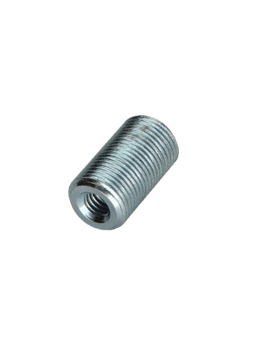 1 x Afstandbus M6/M12 P100X21.5 Wit verzinkt staal