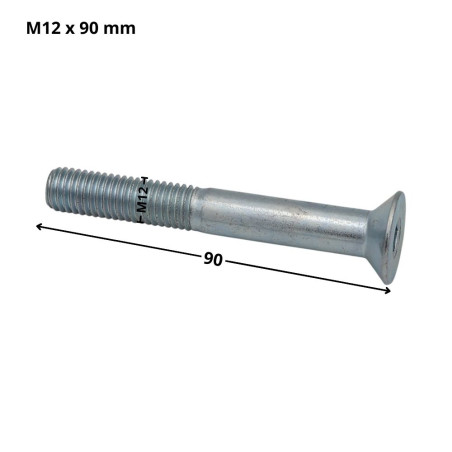 1 x Metalen schroeven FHC verzonken kop met zeskant print sleutel van 8 M12X90 gedeeltelijke draad klasse 10.9 Wit