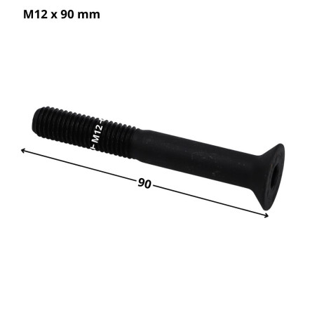 1 x Metalen schroeven FHC verzonken kop met zeskant print sleutel van 8 M12X90 gedeeltelijke draad klasse 10.9 Ruw staal