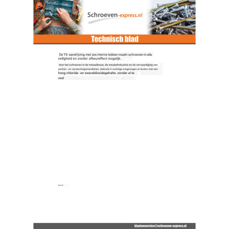 1 x Metalen schroeven cilindrische kop TORX T25 RVS A2 M5X12 volledige draad