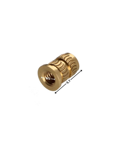 1 x Insert met kop HEATFIX Messing M3X5.7