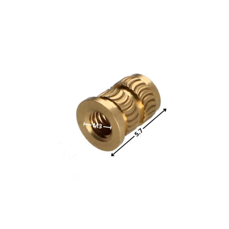 1 x Insert met kop HEATFIX Messing M3X5.7