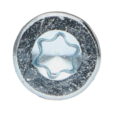 1 x Emmer met 385 TEKOR houtschroeven 4X50 gefreesde kop TORX T20 anti-splijtpunt type 17 cut Wit verzinkt staal