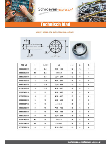 1 x Ring ARANLOCK MEER RVS A2 Boom 3 Type 873