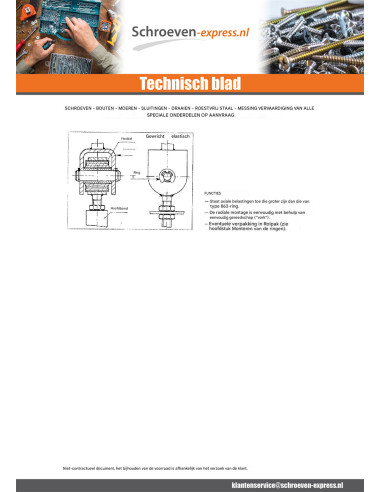 1 x Ring STOP A4 RVS diameter Groef 8
