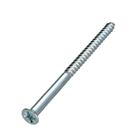 1 x Houtschroeven gefreesde kop Pozi PZ8 6X100 Wit verzinkt staal