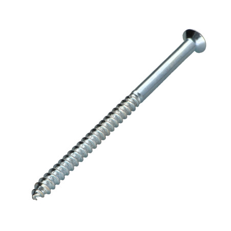 1 x Houtschroeven gefreesde kop Pozi PZ8 6X100 Wit verzinkt staal