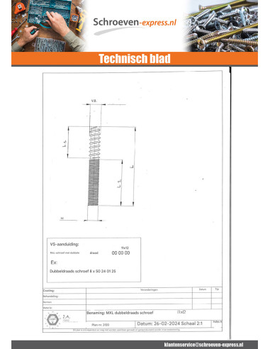 1 x Combinatieschroef voor voeteneinde 6X40 20...