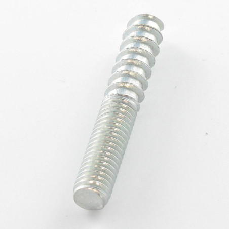 1 x Combinatieschroef voor voeteneinde 10X60 32 mm houtdraad metaalplaat gaas 28 mm metaaldraad Wit verzinkt staal
