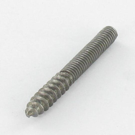 1 x Combinatieschroef voor voeteneinde 10X50 23 mm houtdraad 27 mm metaaldraad Ruw staal