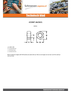 Zeskantmoer M7 S/PLAT 11 steek van 150 hoge... 2