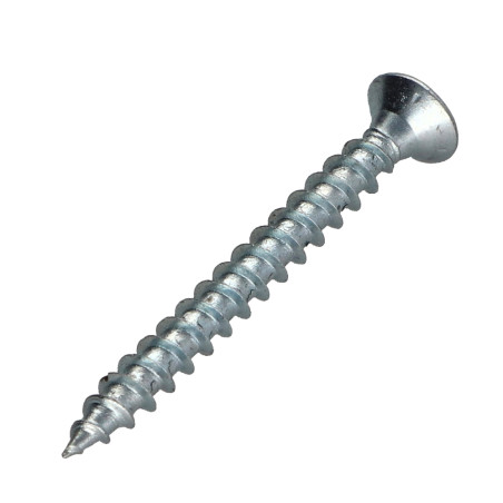 1 x Agglo houtschroeven PREMIUM gefreesde kop Pozi PZ7 4X45 Wit verzinkt staal