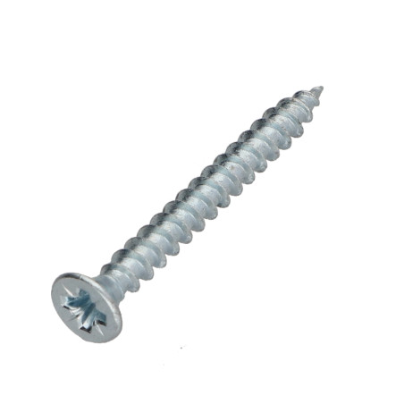 1 x Agglo houtschroeven PREMIUM gefreesde kop Pozi PZ7 5X35 Wit verzinkt staal