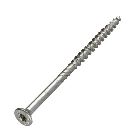 1 x Agglo houtschroeven VBA3 gefreesde kop kartel 8X140 bedraad op 84 TORX T40 Wit verzinkt staal