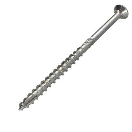 1 x Agglo houtschroeven VBA3 gefreesde kop kartel 8X140 bedraad op 84 TORX T40 Wit verzinkt staal