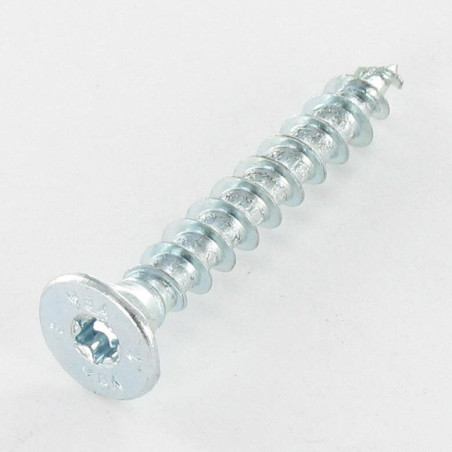 1 x Agglo houtschroeven VBA3 gefreesde kop kartel 8X220 bedraad op 124 TORX T40 Wit verzinkt staal