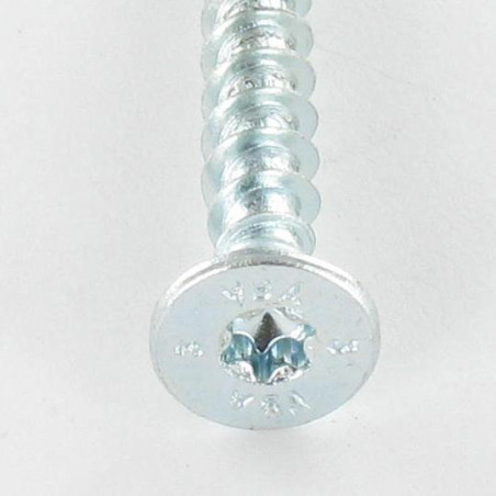 1 x Agglo houtschroeven VBA3 gefreesde kop kartel 8X220 bedraad op 124 TORX T40 Wit verzinkt staal