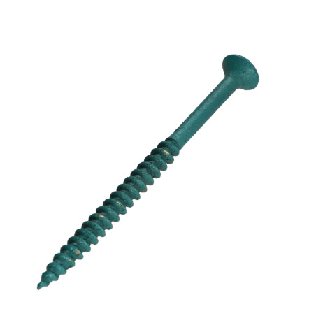 1 x Agglo houtschroeven VBA3 gefreesde kop Pozi 4,5X70 gedeeltelijke draad Wit verzinkt staal LAQ Groen
