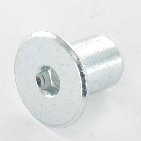 1 x Combifix bindmoer platte kop kopdiameter 22.5 diameter 13 lengte onder de kop 18 M10 Wit verzinkt staal