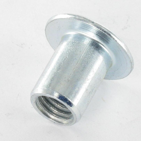 1 x Combifix bindmoer platte kop kopdiameter 22.5 diameter 13 lengte onder de kop 18 M10 Wit verzinkt staal