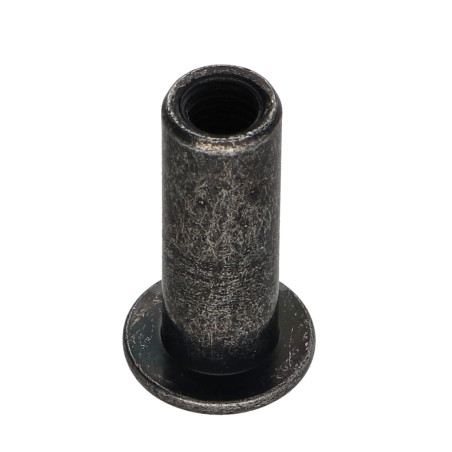 1 x Combifix bindmoer platte kop kopdiameter 15 diameter 9 lengte onder de kop 25 M6 sleutel van 5 Zwart gegalvaniseerd