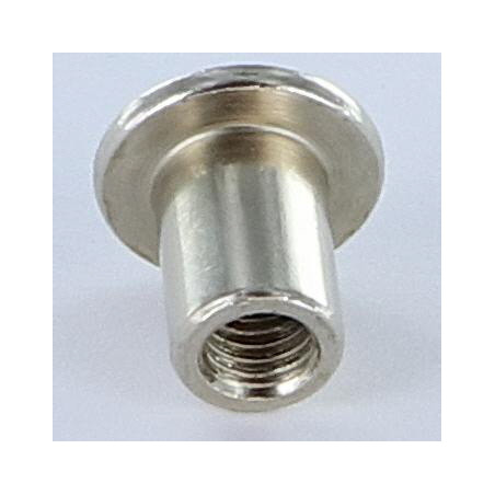 1 x Combifix bindmoer platte kop kopdiameter 15 diameter 9 lengte onder de kop 15 M6 sleutel van 4 Wit verzinkt staal