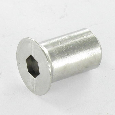 1 x Combifix bindmoer gefreesde kop kopdiameter 14 diameter 10 totale lengte 17 M8 sleutel van 5 RVS