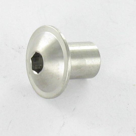 1 x Combifix bindmoer Bolkop breed rond kopdiameter 12 diameter 6 lengte onder de kop 8 M5 sleutel van 3 RVS