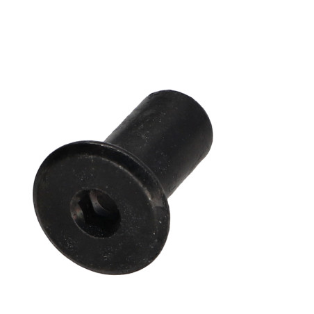 1 x Combifix bindmoer platte kop kopdiameter 15 diameter 9 lengte onder de kop 18 M6 sleutel van 4 Zwart gegalvaniseerd