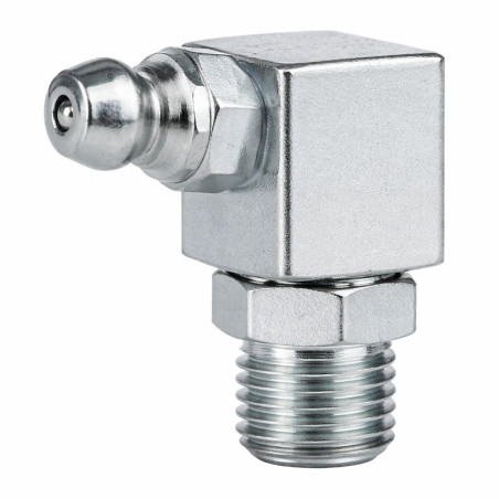1 x Engraxador angular 90° vierkant M8 steek van 125 Wit verzinkt staal