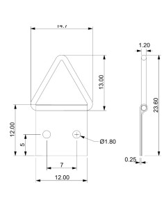 Driehoekige ophanger voor schilderijen 12 mm Ruw staal 2