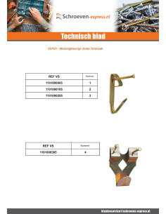 Doos met 10 Haak schilderij met nagel nummer 3 Messing staal 2
