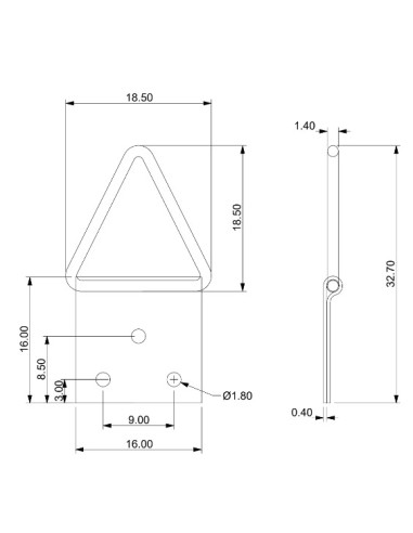 1 x Driehoekige ophanger voor schilderijen 16MM...